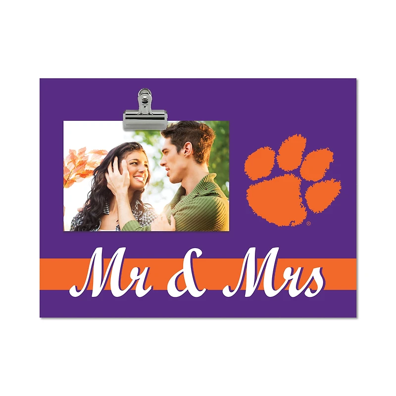 Clemson Tigers 8" x 10.5" Briteline Mr & Mrs Clip Frame