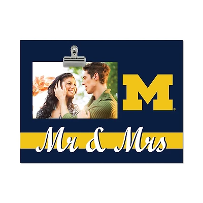 Michigan Wolverines 8" x 10.5" Briteline Mr & Mrs Clip Frame