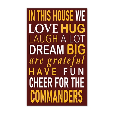 Washington Commanders 11" x 19" Briteline In This House Sign