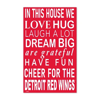 Detroit Red Wings 11" x 19" Briteline In This House Sign