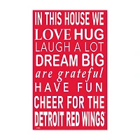 Detroit Red Wings 11" x 19" Briteline In This House Sign