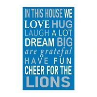 Detroit Lions 11" x 19" Briteline In This House Sign