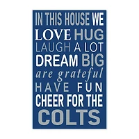 Indianapolis Colts 11" x 19" Briteline In This House Sign