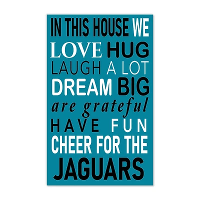 Jacksonville Jaguars 11" x 19" Briteline In This House Sign