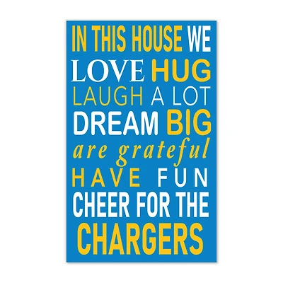 Los Angeles Chargers 11" x 19" Briteline In This House Sign