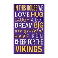 Minnesota Vikings 11" x 19" Briteline In This House Sign