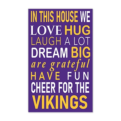 Minnesota Vikings 11" x 19" Briteline In This House Sign