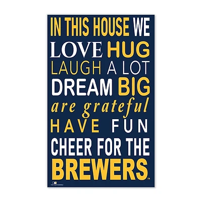 Milwaukee Brewers 11" x 19" Briteline In This House Sign