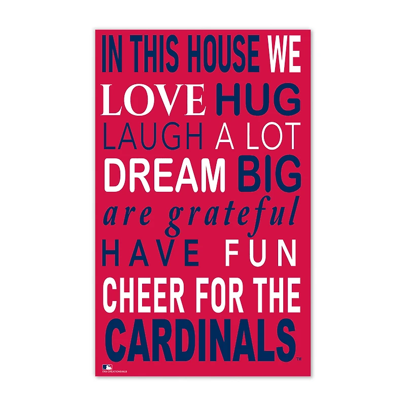 St. Louis Cardinals 11" x 19" Briteline In This House Sign