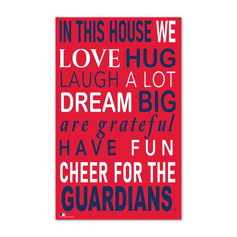 Cleveland Guardians 11" x 19" Briteline In This House Sign