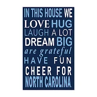 North Carolina Tar Heels 11" x 19" Briteline In This House Sign