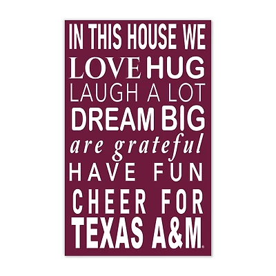 Texas A&M Aggies 11" x 19" Briteline In This House Sign