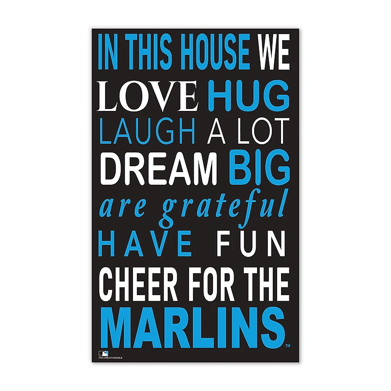 Miami Marlins 11" x 19" Briteline In This House Sign