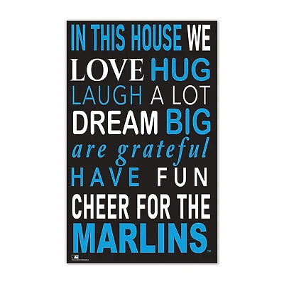 Miami Marlins 11" x 19" Briteline In This House Sign