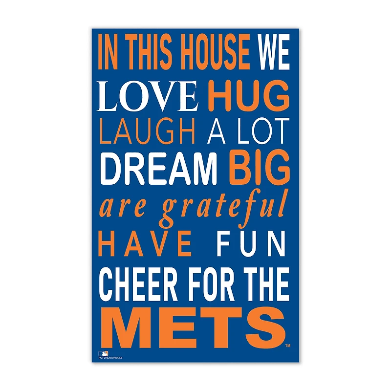 New York Mets 11" x 19" Briteline In This House Sign