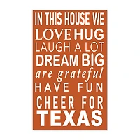 Texas Longhorns 11" x 19" Briteline In This House Sign