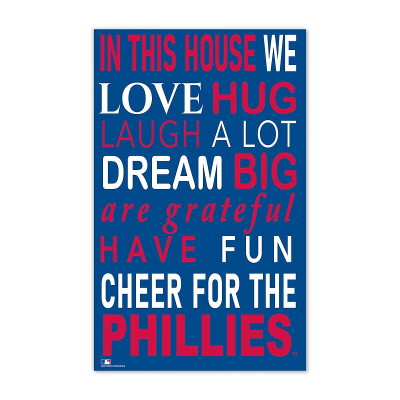 Philadelphia Phillies 11" x 19" Briteline In This House Sign