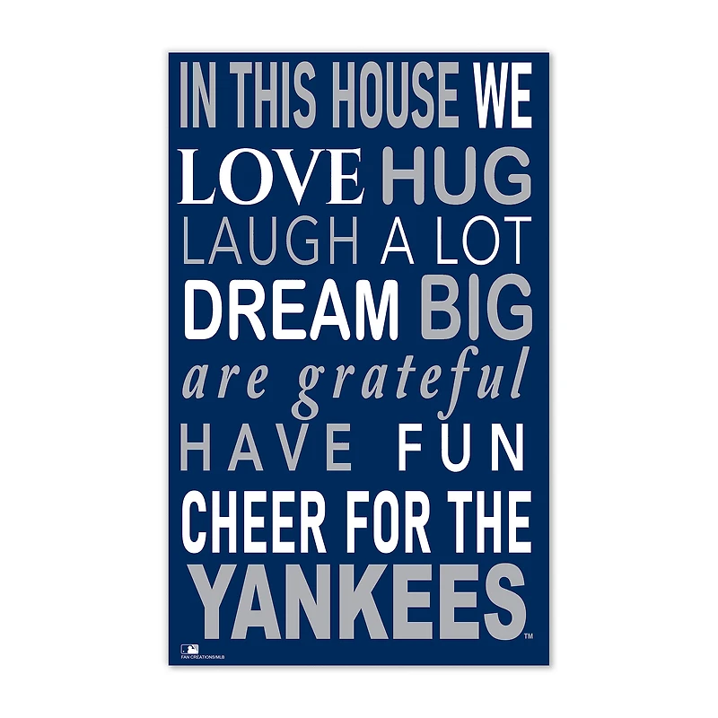 New York Yankees 11" x 19" Briteline In This House Sign