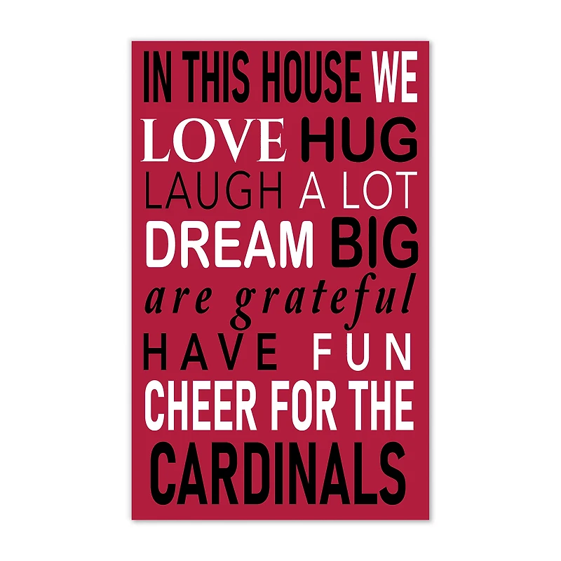 Arizona Cardinals 11" x 19" Briteline In This House Sign