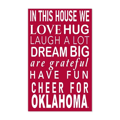 Oklahoma Sooners 11" x 19" Briteline In This House Sign
