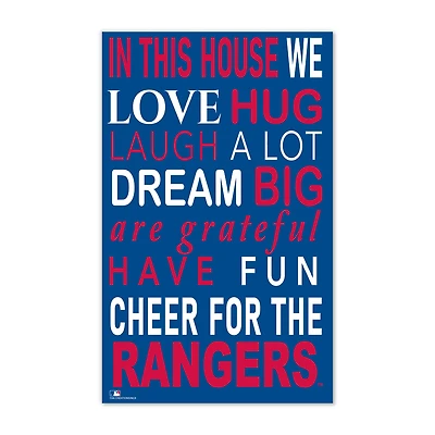 Texas Rangers 11" x 19" Briteline In This House Sign