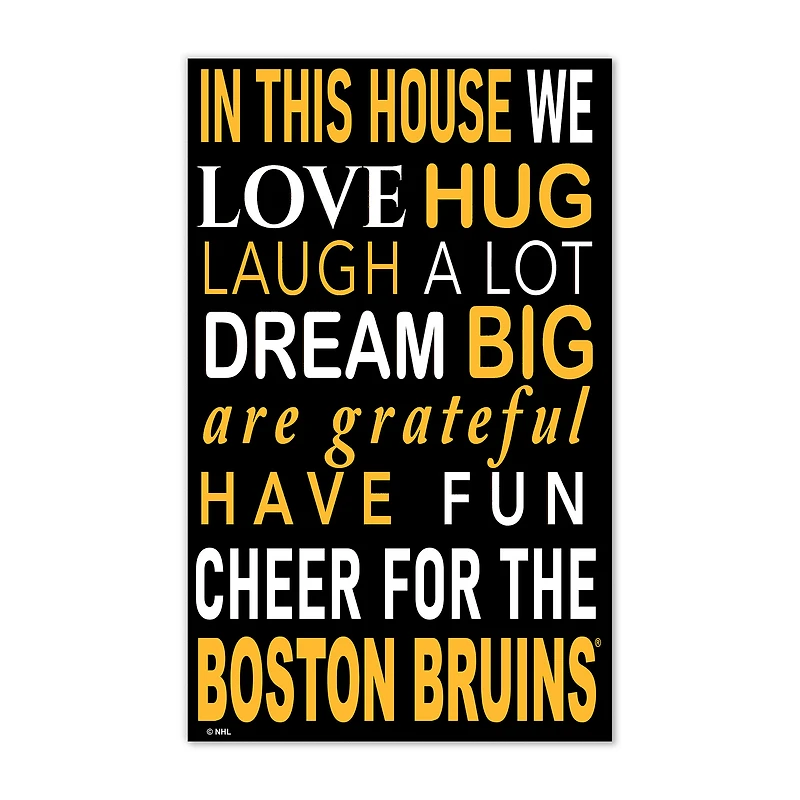 Boston Bruins 11" x 19" Briteline In This House Sign