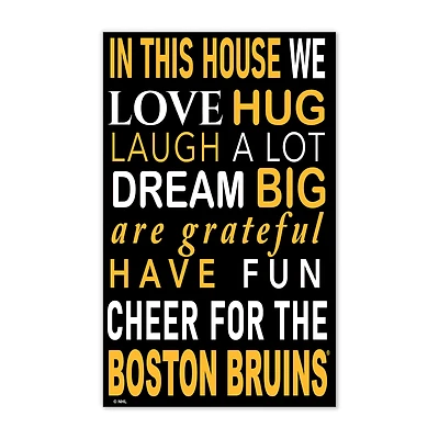 Boston Bruins 11" x 19" Briteline In This House Sign