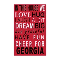Georgia Bulldogs 11" x 19" Briteline In This House Sign