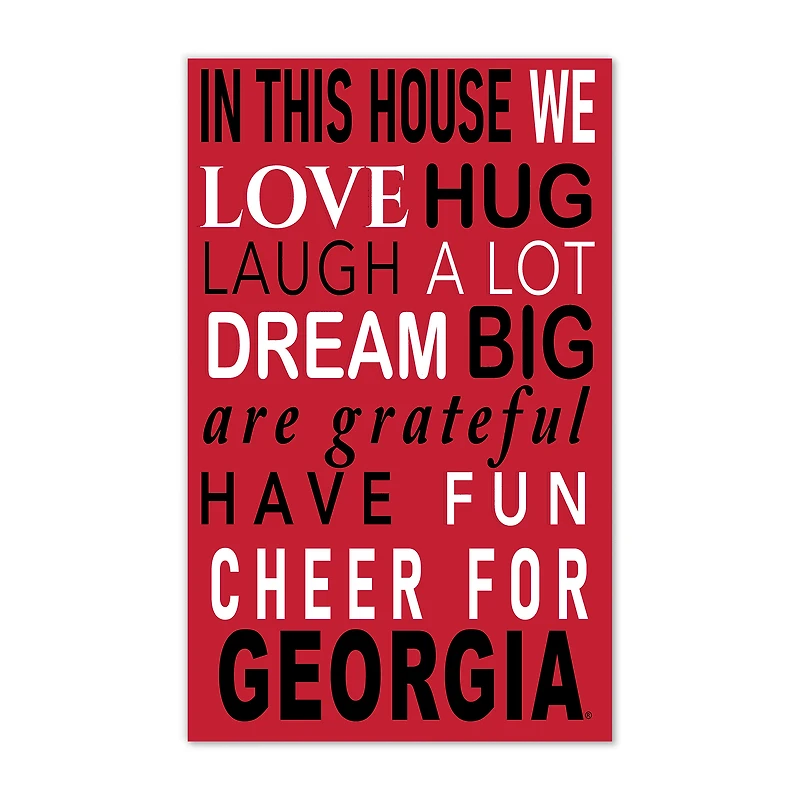 Georgia Bulldogs 11" x 19" Briteline In This House Sign