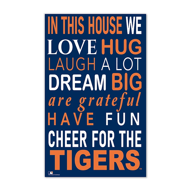 Detroit Tigers 11" x 19" Briteline In This House Sign