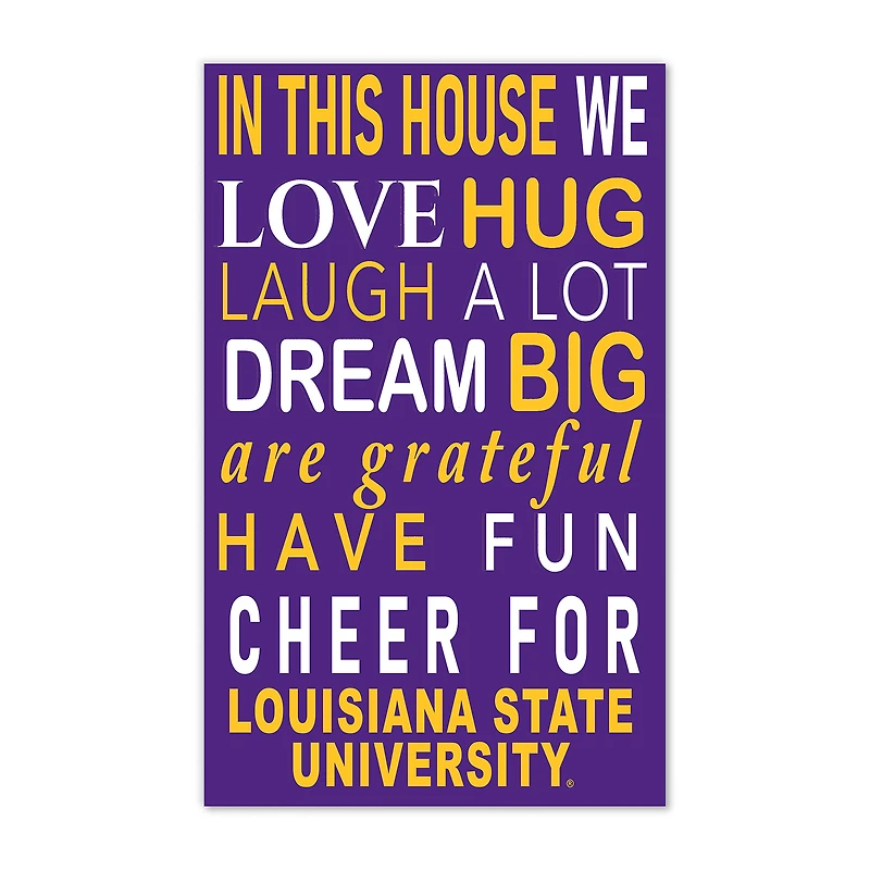 LSU Tigers 11" x 19" Briteline In This House Sign