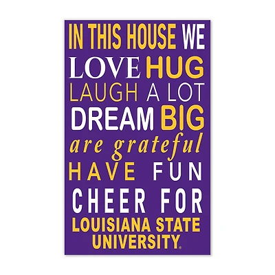 LSU Tigers 11" x 19" Briteline In This House Sign