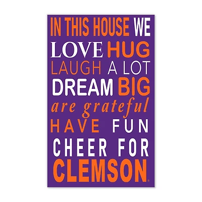 Clemson Tigers 11" x 19" Briteline In This House Sign