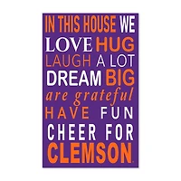 Clemson Tigers 11" x 19" Briteline In This House Sign
