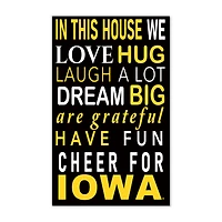Iowa Hawkeyes 11" x 19" Briteline In This House Sign