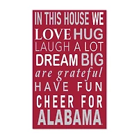 Alabama Crimson Tide 11" x 19" Briteline In This House Sign