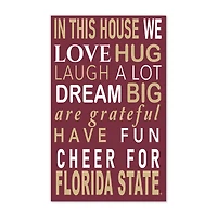 Florida State Seminoles 11" x 19" Briteline In This House Sign
