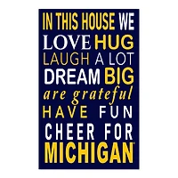 Michigan Wolverines 11" x 19" Briteline In This House Sign