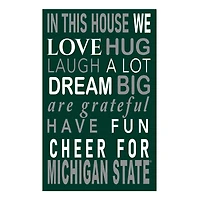 Michigan State Spartans 11" x 19" Briteline In This House Sign