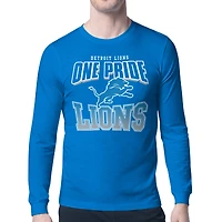 Men's Starter Detroit Lions Comic Style Slogan Long Sleeve T-Shirt