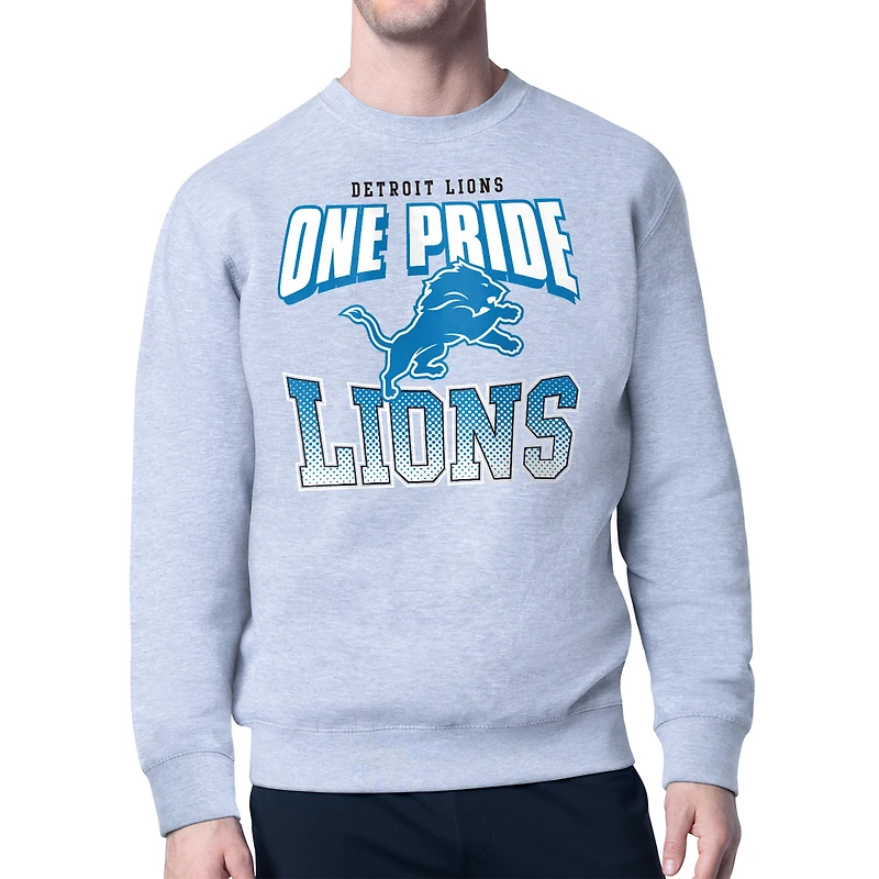 Men's Starter  Gray Detroit Lions Comic Style Sweatshirt