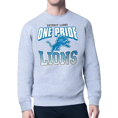 Men's Starter  Gray Detroit Lions Comic Style Sweatshirt