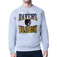 Men's Starter  Gray Baltimore Ravens Comic Style Sweatshirt