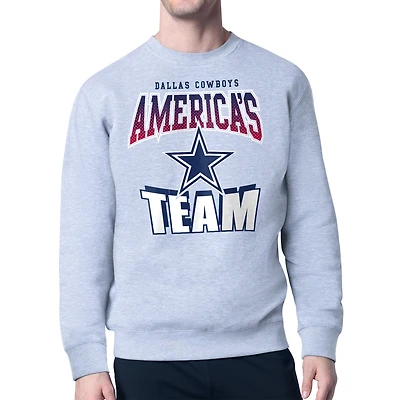 Men's Starter  Gray Dallas Cowboys Comic Style Sweatshirt