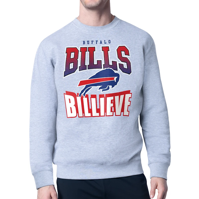 Men's Starter  Gray Buffalo Bills Comic Style Sweatshirt