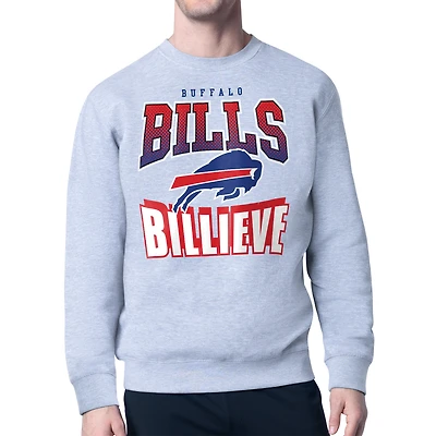 Men's Starter  Gray Buffalo Bills Comic Style Sweatshirt