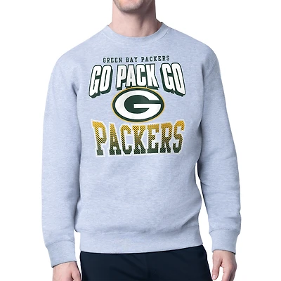 Men's Starter  Gray Green Bay Packers Comic Style Sweatshirt