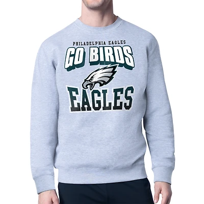 Men's Starter  Gray Philadelphia Eagles Comic Style Sweatshirt