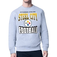 Men's Starter  Gray Pittsburgh Steelers Comic Style Sweatshirt