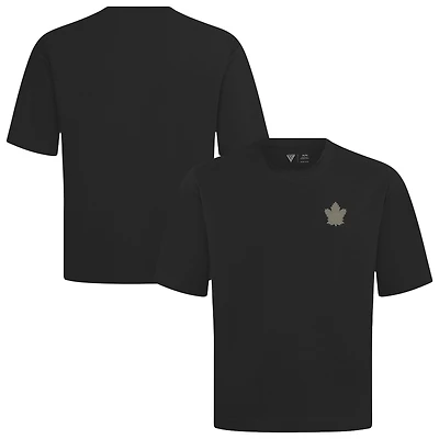 Men's Levelwear  Black Toronto Maple Leafs Copper Oversized Luxe Signature Knit T-Shirt
